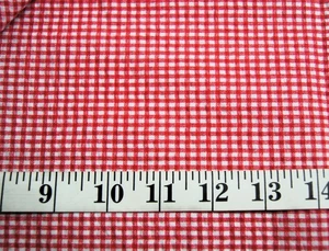 3+ Yards Red White 1/8" Gingham Lightly Textured Cotton Fabric 116" X 44" - Picture 1 of 2