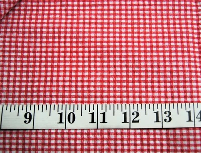 3+  Yards Red White 1/8" Gingham Lightly Textured  Cotton Fabric 116" X 44" - Image 1 of 2