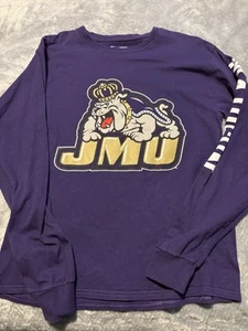 James Madison University Champion Medium Uomo Viola Logo Grafico Manica Lunga - Foto 1 di 10