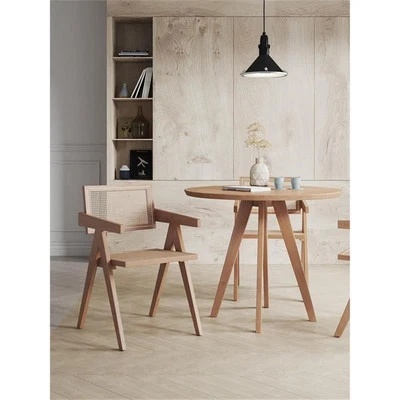 Manhattan Comfort Hamlet 18.11" Wood Dining Armchair in Natural - Image 1 of 4