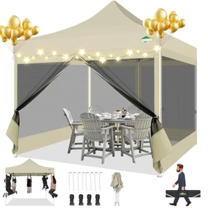 10x10 Canopy Tent with 4 Sidewalls,Heavy Duty Pop up Canopy with Mosquito Net... - Picture 1 of 9