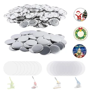200 Sets Metal Round Button Supplies Button Making Parts, 58mm/2.25 inch Pin ... - Picture 1 of 6