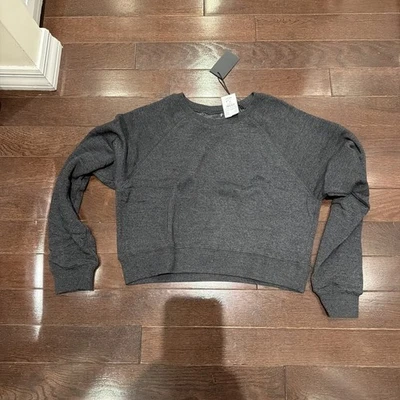 NWT Junior’s Katie J NYC Junior Dylan Crew Sweatshirt In Heather Gray, Size M - Image 1 of 4