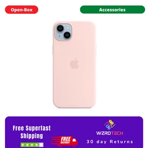 Genuine Apple iPhone 14 Plus Silicone Magsafe Case Chalk Pink - New Open Box - Picture 1 of 4