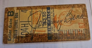 1968 Johnny Bench Signed Auto Autograph Rookie Year Ticket 8/29/1968 N Y Mets - Picture 1 of 3