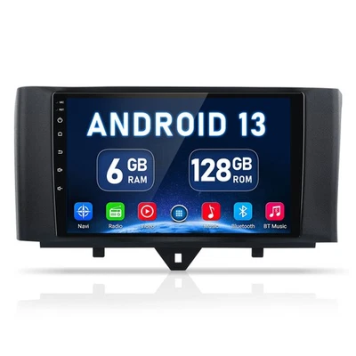 128G Android14 Autoradio Carplay BT GPS Navi Für Benz Smart Fortwo 451 2010-2015 - Bild 1 von 4