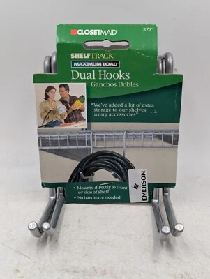 Closet Maid ShelfTrack 3771 Dual Hook, Maximum Load, Set Of 2, Front/Side Mount - Image 1 of 4
