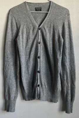 Allsaints 灰色安哥拉羊绒开衫毛衣带肘垫女式 XS 码 — 第 1/4 张图片