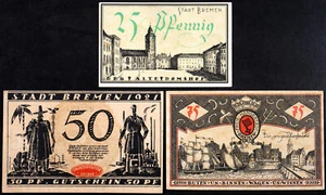 BREMEN 1921 "Colonial/Shipping Themes" Complete Series German Notgeld - Picture 1 of 2