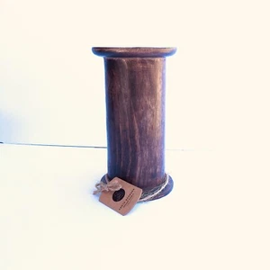 Michel & Co Large Wooden Textile Sewing Spool - Decor Candle Holder 7” - Picture 1 of 8