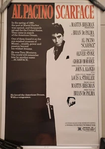 SCARFACE ROLLED 27X40 MOVIE POSTER 1983 AL PACINO MICHELLE PFEIFFER MOBSTER - Picture 1 of 1