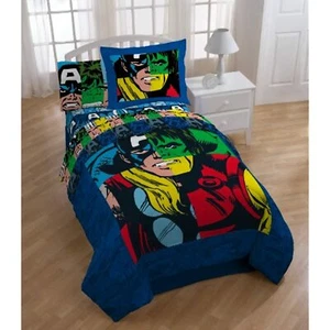 Marvel Comics Heroes Super Soft Microfiber Twin Comforter 64 x 86 Inches - Picture 1 of 1
