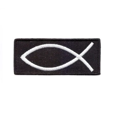 Ichthys Patch Jesus Fish Christian Embroidered - Iron On/Sew On - Image 1 of 2