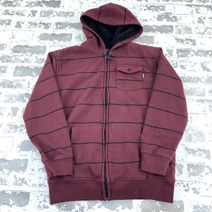 Zoo York Hoodie Boys Large Marron Sherpa Lined Sweatshirt Jacket Skate Youth Y2K - Picture 1 of 11