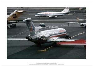 American Airlines Boeing 727 – A2 Art Print – NY La Guardia – 59 x 42 cm Poster - Imagen 1 de 3
