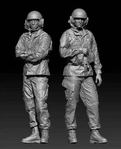 Kit modelo resina 1/35 2 piezas soldados del ejército de Estados Unidos tripulación de tanque guerra de Corea sin pintar - Imagen 1 de 4