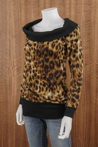 FASHION MAGAZINE Size M Pullover Long Sleeve Leopard Sweater - Picture 1 of 6