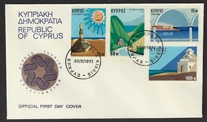 CYPRUS 1971 TOURIST YEAR ISSUE Kyrenia Castle Church SET OF 4V. OFFICIAL FDC - Picture 1 of 1