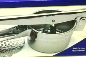 Progressive International Chrome Metal Potato Ricer - 2 Discs NOS New (G8) - Picture 1 of 3