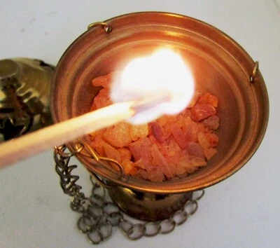 Encensoir de Jérusalem, avec ambre naturel - Photo 1/4