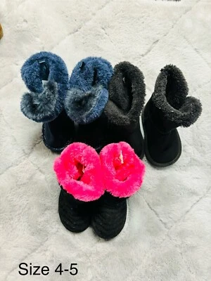 Paquete de botas para niñas pequeñas/jóvenes: lote de 3 pares - talla 4-5 (ligeramente usadas/limpias) Foto 1 de 4