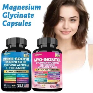 Corti-Calma Magnesio Ashwagandha L-Teanina, Cápsulas de Glicinato de Magnesio.NUEVO - Imagen 1 de 23