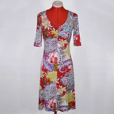 Vestido ETRO NOVO Paisley Viscose Vermelho Tamanho P 40 6 - Imagem 1 de 4