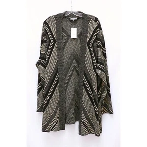 NWT Laura cardigan 3X plus size long sleeve bohemian geometric print metallic - Picture 1 of 8
