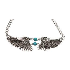Women Silver Metal Western Boot Chain Bracelet Shoe Angel Wings Charm Jewelry