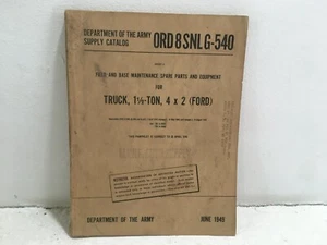 ORD 8 SNL G-540. Piezas/equipo para camión, 1-1/2 tonelada, 4x2. Ford. 1949 - Imagen 1 de 5