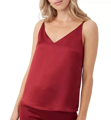 NWT- Trina Turk 'Sella 2' Sleeveless Satin Camisole Tank Top, Ruqa Red - Medium - Image 1 of 2