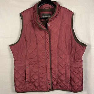 Weatherproof Women’s Quilted Vest 3XL Red Full Zip Mock Collar Grandmacore - Picture 1 of 9