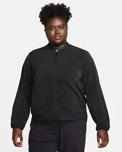 Nike Women's Plus Size Dri-Fit Bliss Bomber Jacket Black FB3174-010 Size 1X NWT - Picture 1 of 11