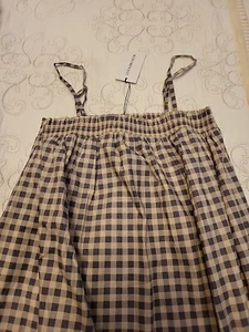 Revolve WeWoreWhat Smocked Dress Midi Gingham White Purple Sz Small Cottagecore - Picture 1 of 7