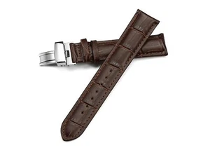 ALLIGATOR KORN LEDER AUSKLAPPBAND FÜR OMEGA DE VILLE 18 20 MM SCHWARZ BRAUN - Bild 1 von 21