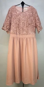 Vestido Roolee Midi Floral Crochet Malva Bolsillos Laterales Cremallera Lateral Forrado Talla XL NUEVO CON ETIQUETAS - Imagen 1 de 13