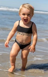 NWT PQ PIlyq 8 Leo Belted Animal print Girls Bikini 118591 - Picture 1 of 4