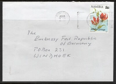 Cubierta Namibia Otjiwarongo 04.04.2000 Recargo de lirio de llama a la Embajada de Alemania Foto 1 de 2
