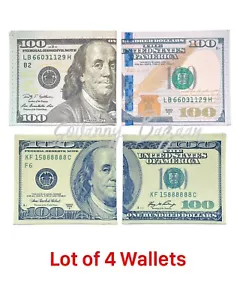 Billeteras plegables de lona de 100 billetes de US$ (lote de 4) - VENDEDOR DE EE. UU. - Imagen 1 de 6