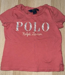 Polo Ralph Lauren Short Sleeve Logo  Floral Tee Pink Size 4 - Picture 1 of 5
