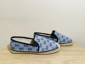 Michael Kors Espadrille Denim MK Signature Print Slipper Schuhe Blau Neu ohne Karton Gr. 8 - Bild 1 von 6