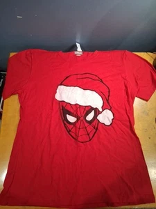 Marvel SPIDERMAN Red Santa T-shirt Boys Size L 10/12 Spidey Christmas NWT - Picture 1 of 1