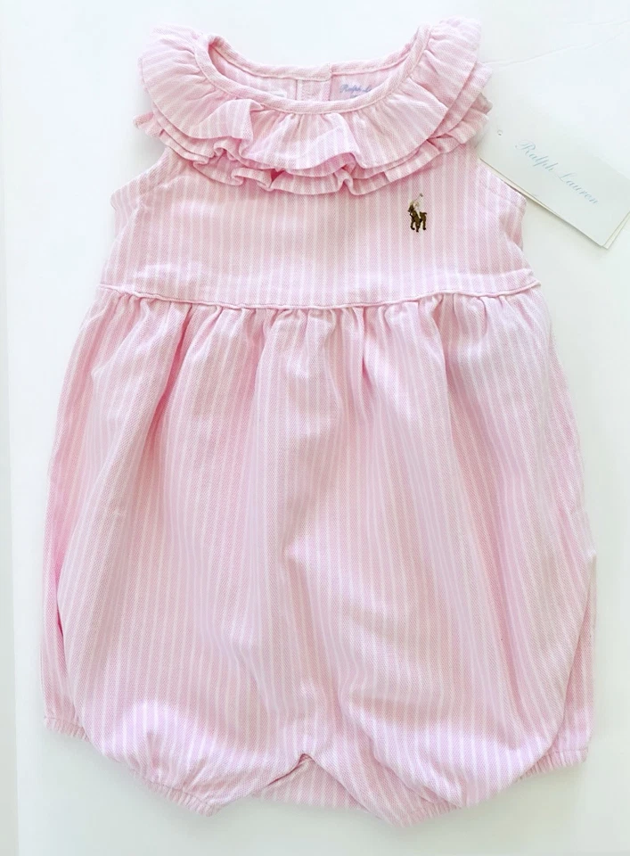 NUEVO CON ETIQUETAS, Mameluco Polo Ralph Lauren Rosa Malla Bebé Niñas. Talla 24 meses. EU 86 Foto 1 de 1