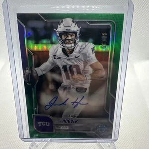 Fútbol americano Josh Hoover 2025 Bowman University cromado verde automático/99 + tarjetas de bonificación - Imagen 1 de 7