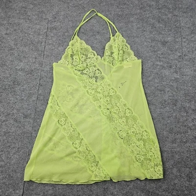Fredericks of Hollywood Chemise Mujer Grande Verde Transparente Tanque Capas Y2K Club Foto 1 de 4