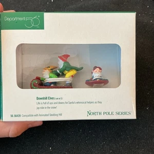 Department DEPT 56 DOWNHILL ELVES 56439 NORTH POLE Series Accessory Set Of 2 - Picture 1 of 10