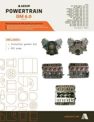 Engine 6.0L VIN U 8th Digit Opt LQ4 Fits 03-07 HUMMER H2 4543756 Foto 1 de 4