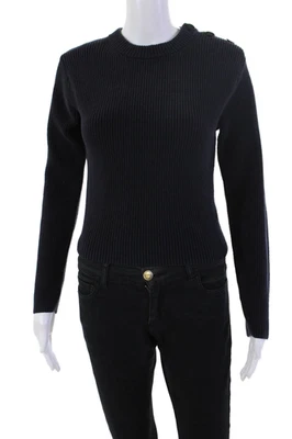 Suéter Pullover Vince Para Mujer Cuello Redondo Mangas Largas Acanalado Azul Talla XS Foto 1 de 4