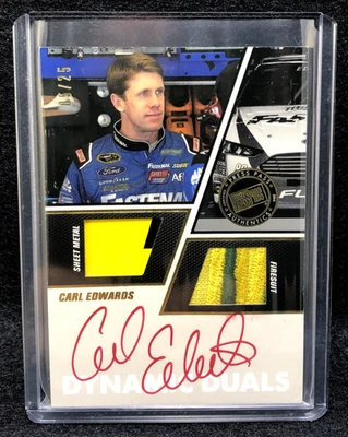Carl Edwards 2014 Press Pass Racing Dynamic Duals Relic Autograph #5/25 - Image 1 of 3