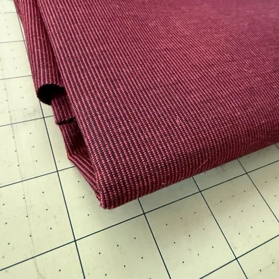 Винтажная тканая красная холщовая ткань толщиной 1 ярд + 11 x 31 дюйм W красная/черная - Изображение 1 из 4